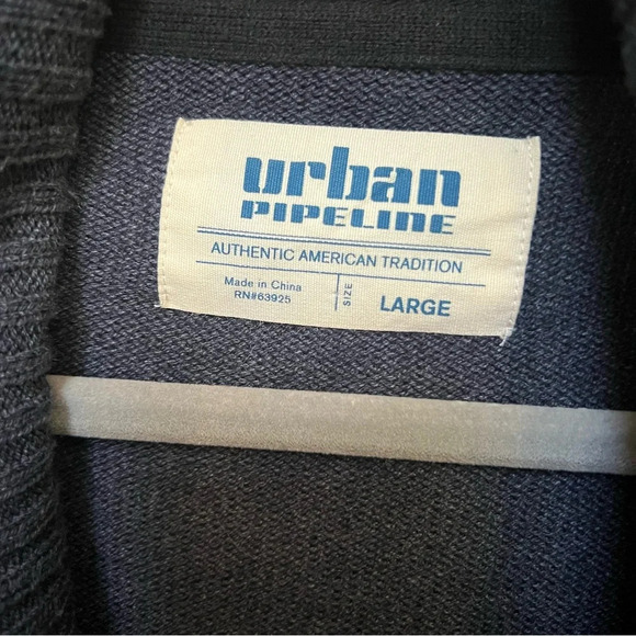 Urban Pipeline Mens Aztec Geometric Cardigan Sweater Blue Size Large - Picture 5 of 6